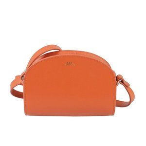 A.P.C. Demi-Lune Leather Bag in Orange